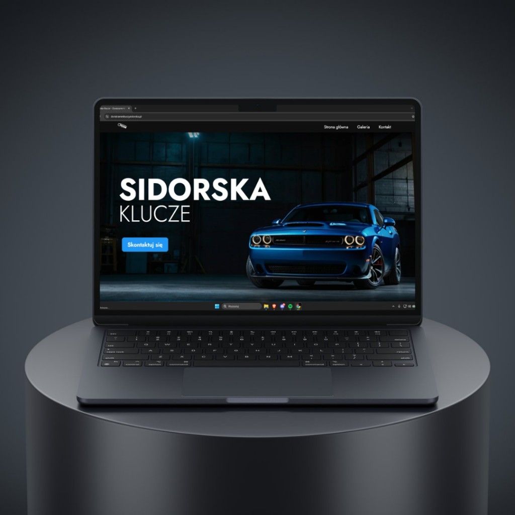 Strona firmowa dorabianiekluczysidorska.pl na laptopie